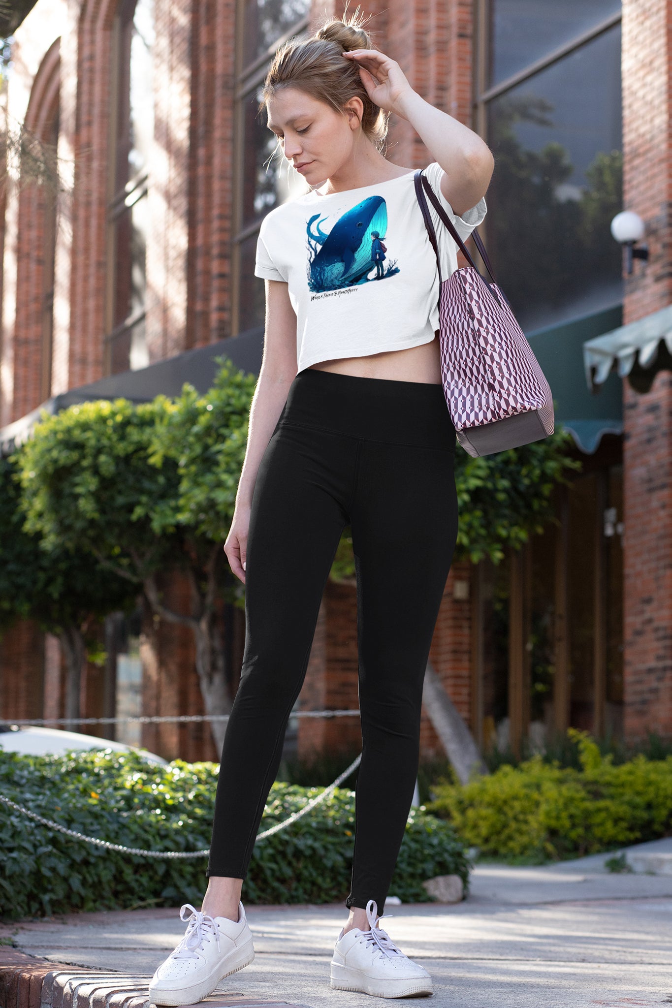 The Rising Blue Whale Women’s Crop Top